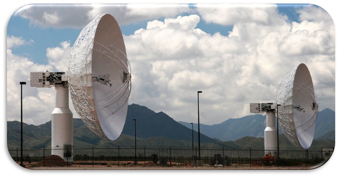 Two 18.3M two-axis antenna systems installed
