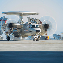 E-2D Airplane with Radar On Top
