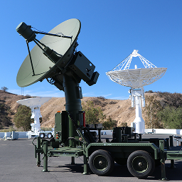 Datron Comm On The Move Antenna on Towing Trailer