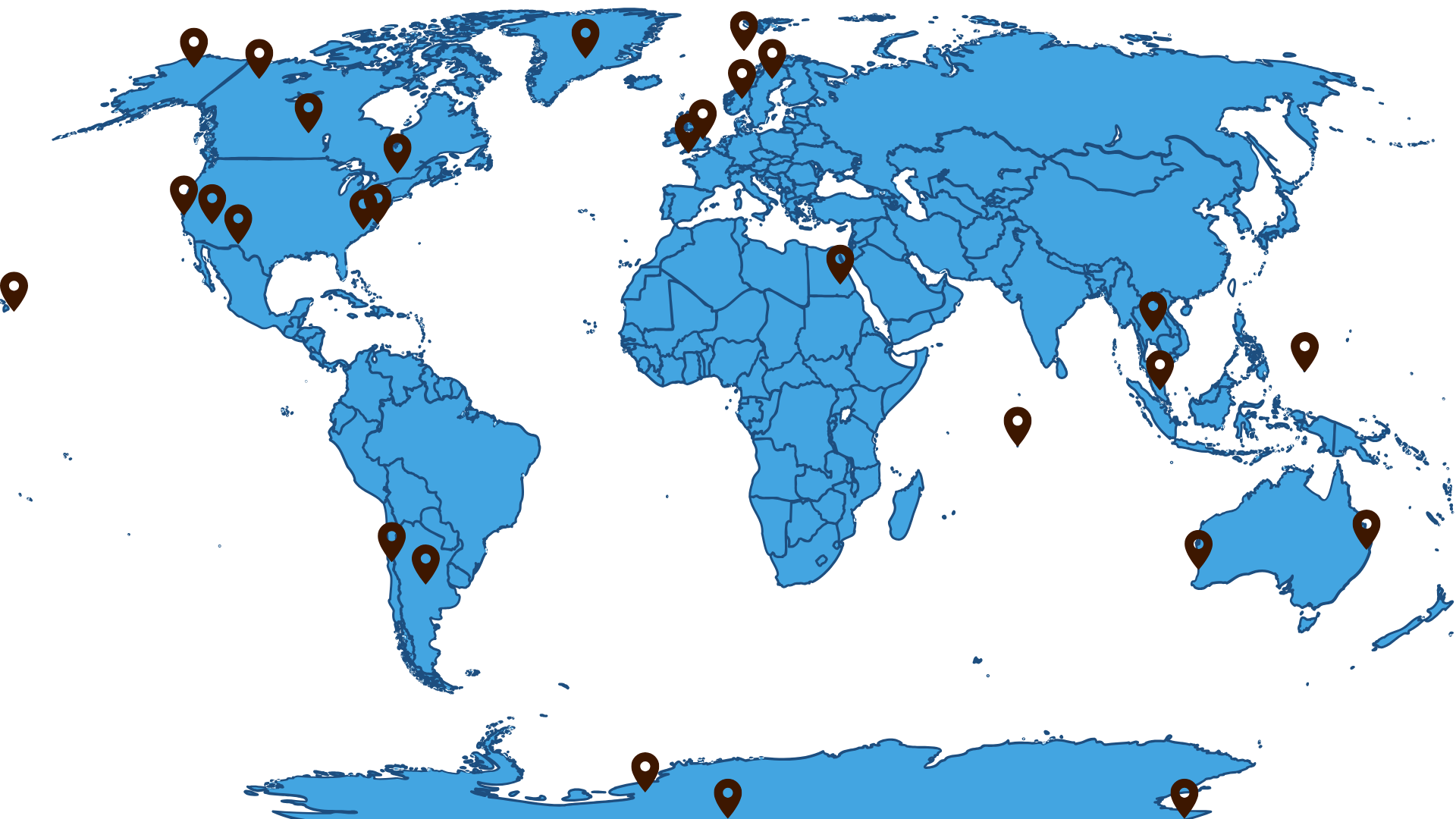 Antenna Locations around the globe
